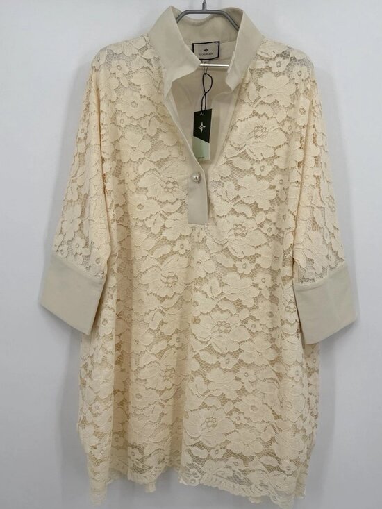 Tuckernuck Tops - Tuckernuck Ivory Lace Willow Blouse size XL Oversized Top Cotton/Nylon